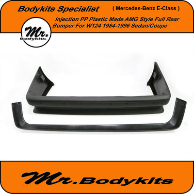 Mercedes Benz E-Class W124 Plastic AMG Style Full Rear Bumper For 1984-1996 W124 Sedan / Coupe