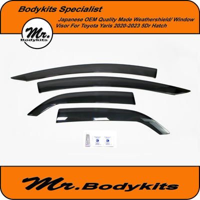Toyota Yaris Weathershield Window Visor 2020-2024 5D Hatch MXPA10R, MXPH10R (Set of 4) (Injection Plastic High Quality)