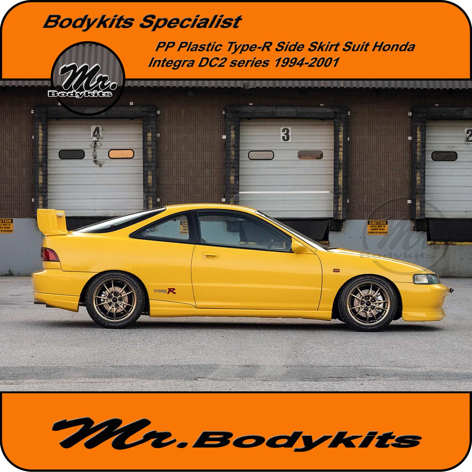 Honda Integra DC2 Plastic Type-R Style Side Skirts 1994-2001 - Mr Bodykits