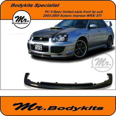 PU V-Spec Limited Front Lip Spoiler for 2003-2005 Subaru Impreza GD STi Bumper Blob Eye