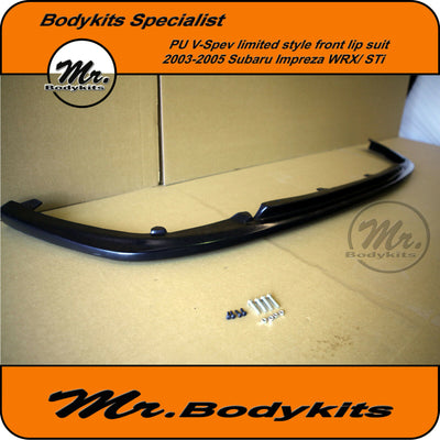 PU V-Spec Limited Front Lip Spoiler for 2003-2005 Subaru Impreza GD STi Bumper Blob Eye