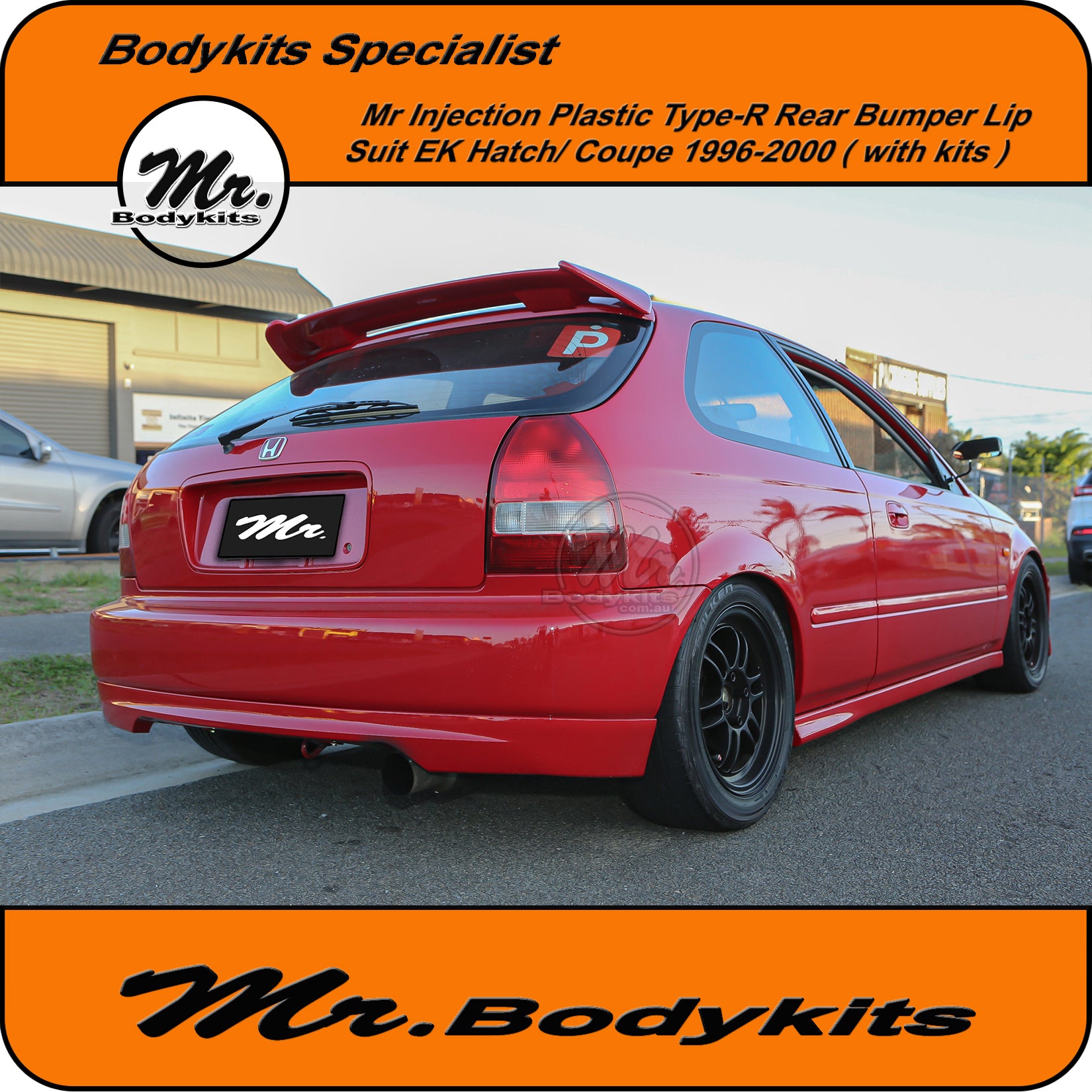 Mr Plastic Type-R Rear Lip For Honda Civic EK Series 1996-2000 Hatch ...