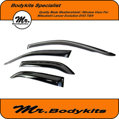 Mr Bodykits Quality Weathershield Window Visor For Mitsubishi Lancer 2000-2006 Evolution 7/8/9 sedan (Set of 4)