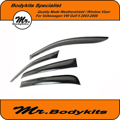 Mr Bodykits Quality Made Weathershield Window Visor For Volkswagen Golf 5 VW 2003-2008