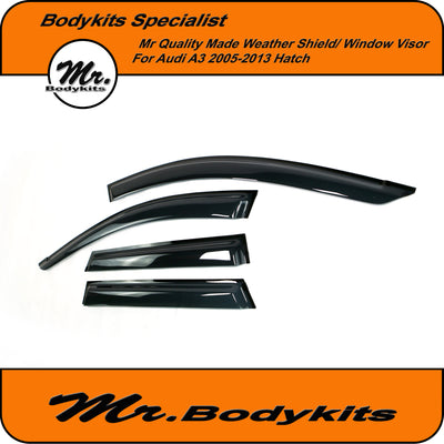 Mr Bodykits Quality Weathershield Window Visor For Audi A3/S3 2004-2013 5 Door Hatch Sportsback 8P Series