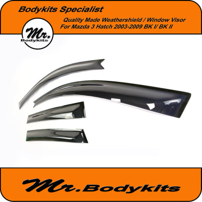 Mr Bodykits Quality Made Weathershield Window Visor For Mazda 3 Hatch 2003-2009 BK