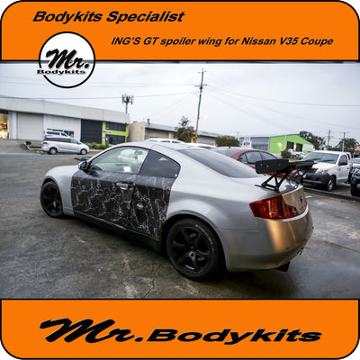ING'S GT Spoiler Wing For Nissan Skyline V35 Coupe, Solid Plastic made by Mr Bodykits