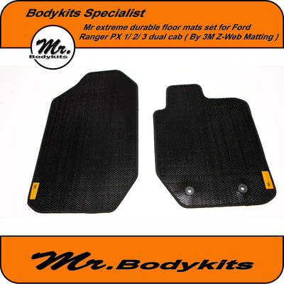 Mr extreme durable all weather floor mats set by 3M Z-Web for Ford Ranger 11-20