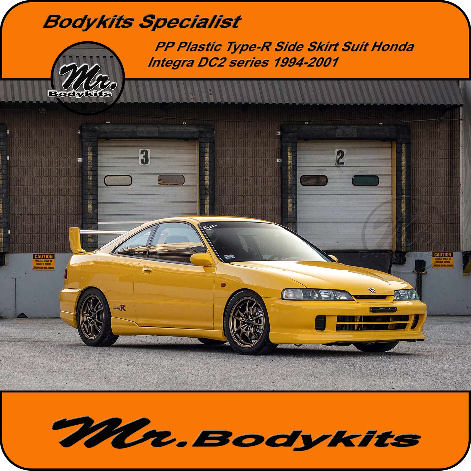 Honda Integra DC2 Plastic Type-R Style Side Skirts 1994-2001 - Mr Bodykits