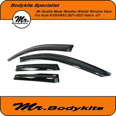 Mr Bodykits Quality Weathershield Window Visor For Audi A3/S3/RS3 Hatch 2021-2023,GY
