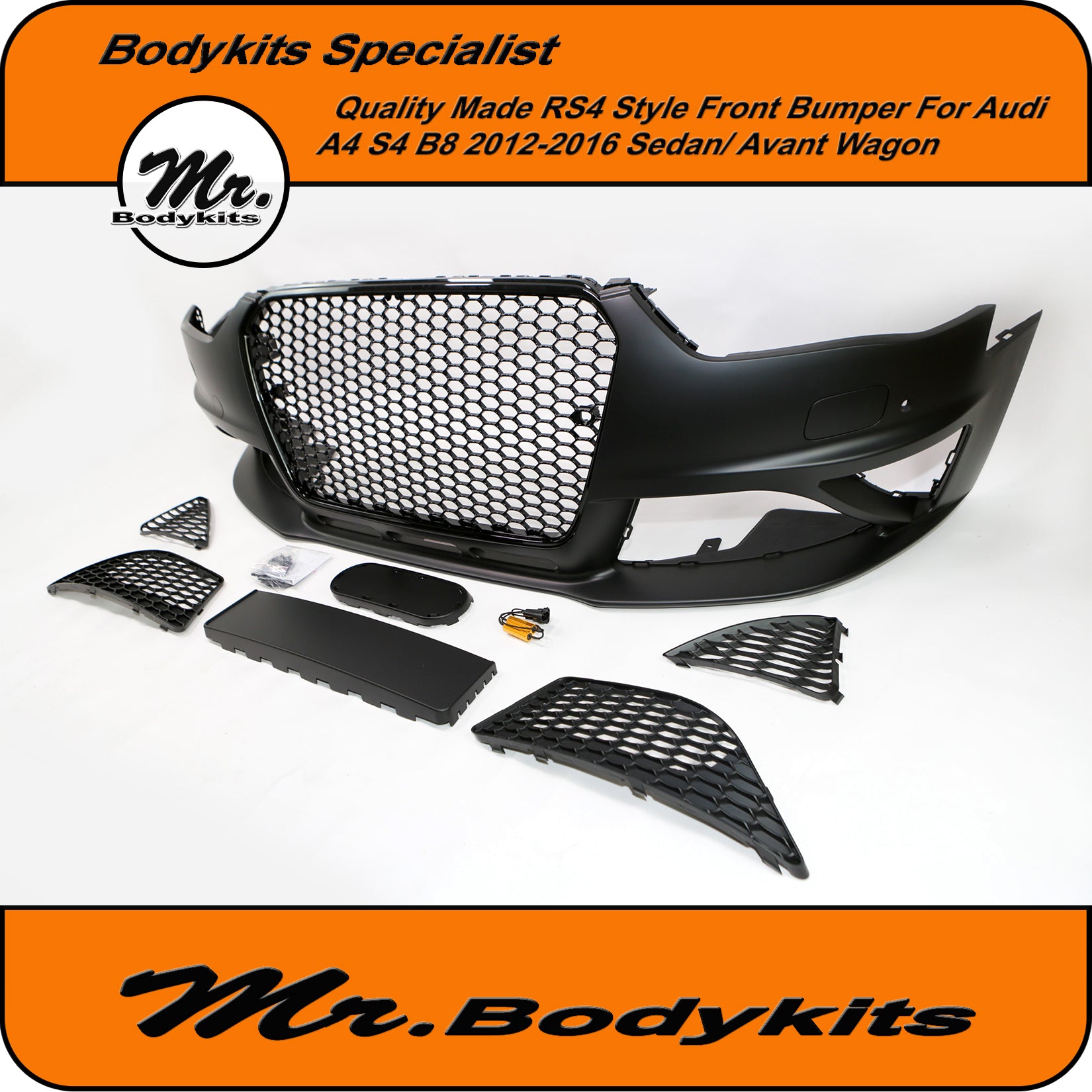 Audi S4 Front Bumper RS4 Style Complete Front Bumper With Grille For Audi A4/ S4 Sedan & Av