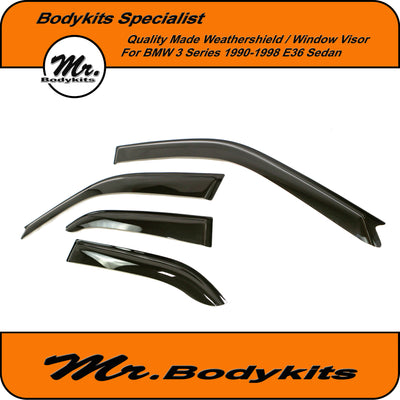 BMW E36 3 Series Sedan Weathershields Window Visors For 1990-1998 (Set of 4)
