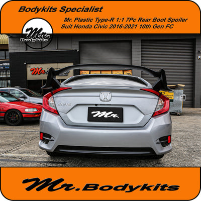 Mr. Plastic Type-R rear boot spoiler wing suit Honda Civic (Sedan) 2016-2021 FC /FK