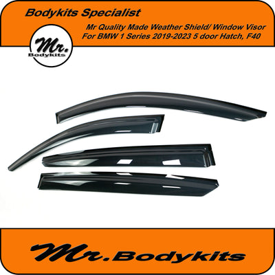 Mr Bodykits Quality Weathershield Window Visor For BMW 1 Series Hatch 2019-2023, F40 118i 128ti M135i