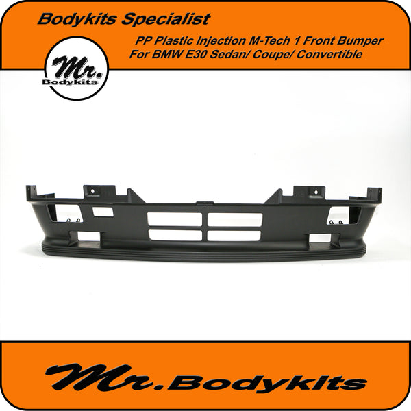 Plastic M-Tech 1 Style Full Front Bumper For BMW E30 w/ Fog Lights