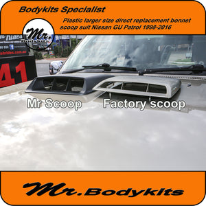 Big Mouth Replacement Bonnet Scoop Fit Nissan Patrol GU Series - Intercooler Intake Scoop by Mr Bodykits