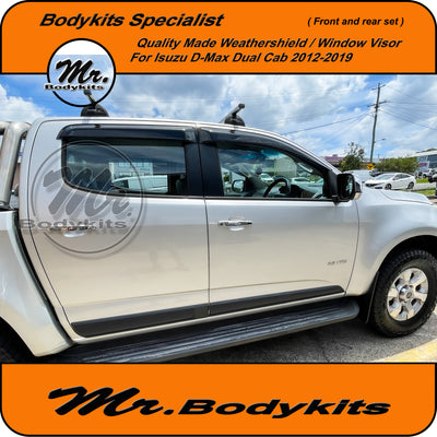 Isuzu D-Max 2012-2019 Quality Made Weathershield Window Visor, Dual Cab Set Of 4