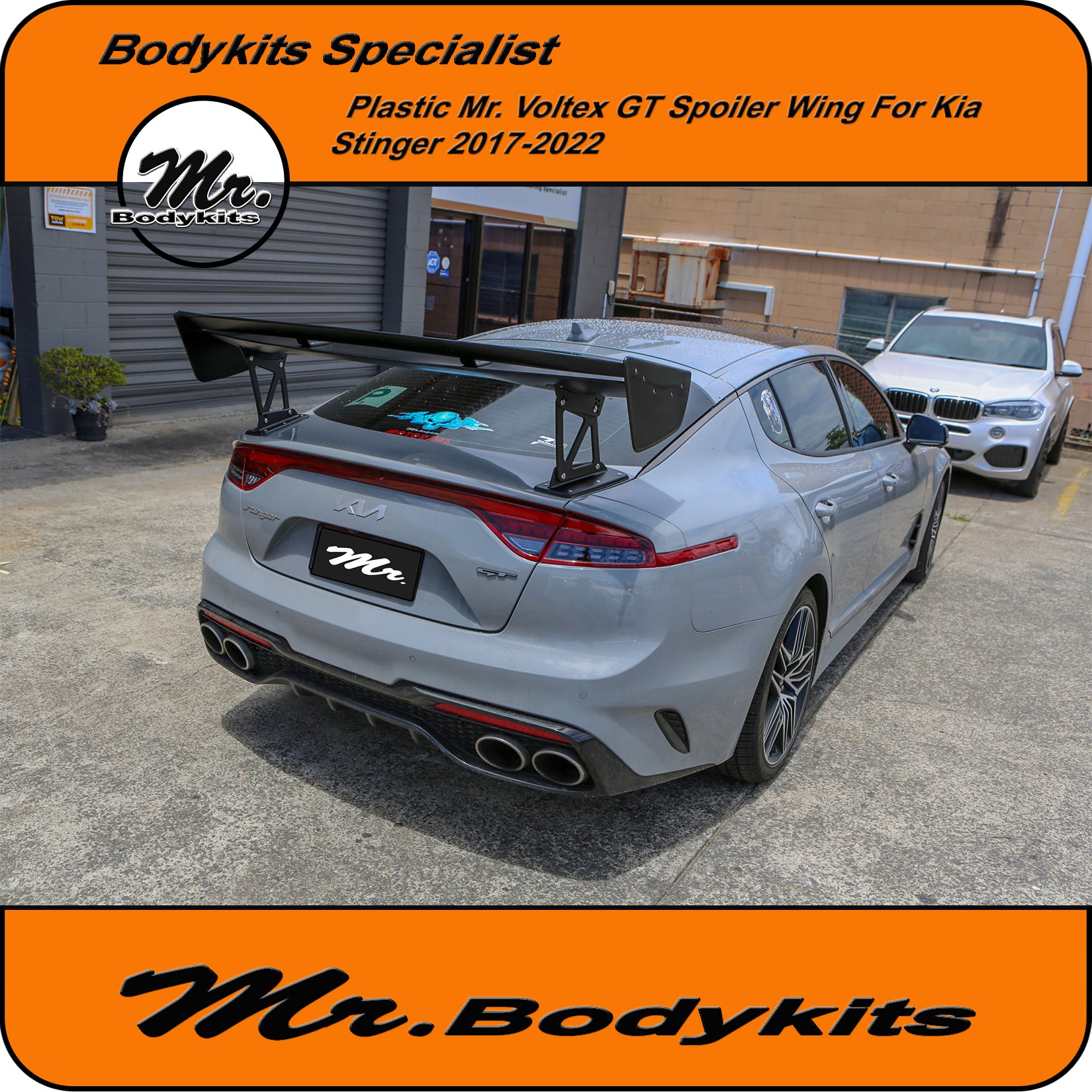 Mr. Voltex Plastic Made GT Spoiler Wing For Kia Stinger 2017-2022 CK ...