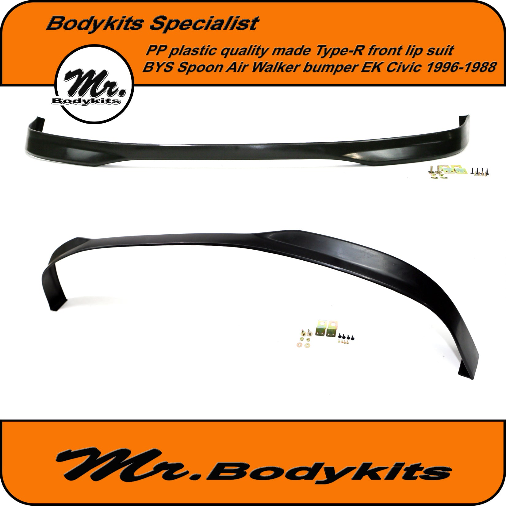 PU Front Bumper Lip Spoiler For 92-95 Honda Civic 2dr/3dr PU Front Bumper Lip Spoiler For 92-95 Honda Civic 2dr/3dr