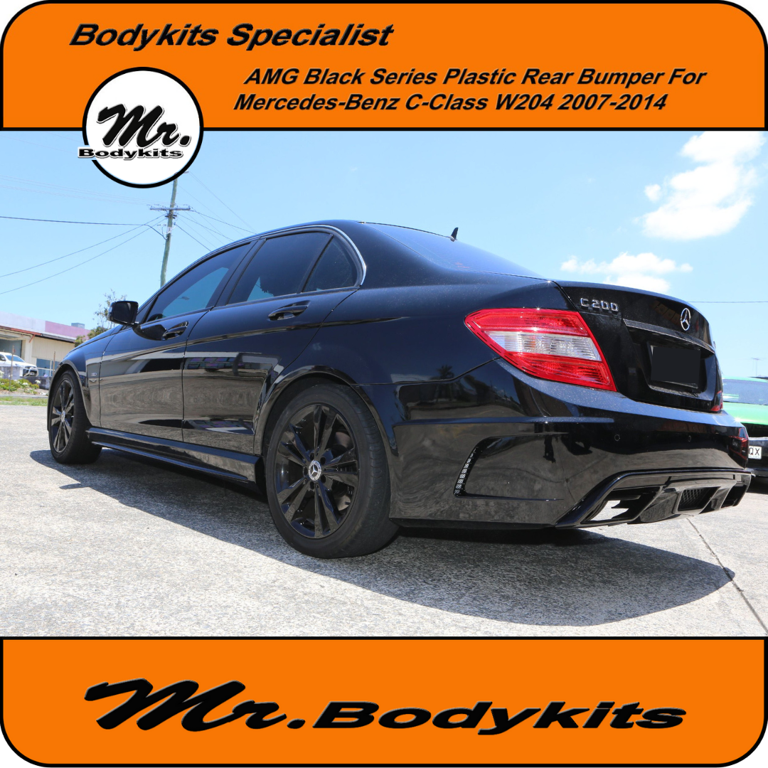 Benz W204 C Class 07 14 C63 AMG Black Series Style Rear Bumper. Mr