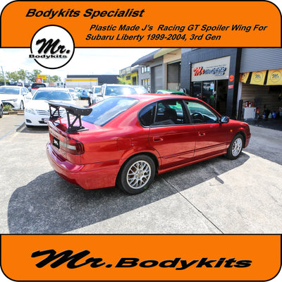 Plastic Made J's Racing plastic GT rear boot spoiler wing For Subaru Liberty 99-04, 3rd Gen