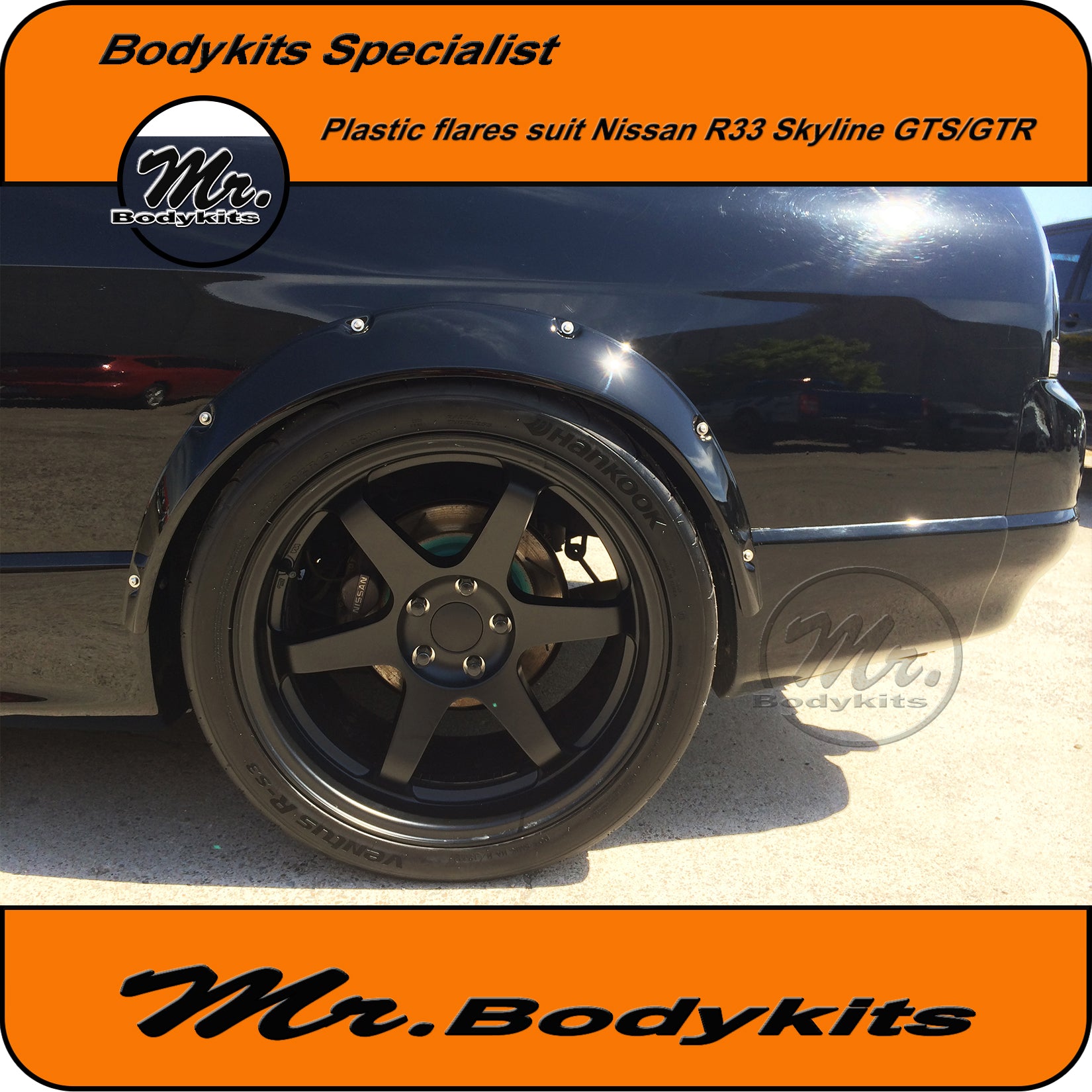 PP Plastic Fender Guard Wheel Flares Suit Nissan Skyline R33 GTS / GTR