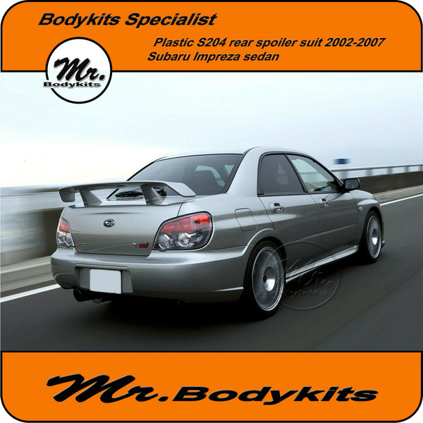 Plastic S204 Style Rear Boot Spoiler Suit Subaru Impreza 2001-2007 Sed - Mr  Bodykits
