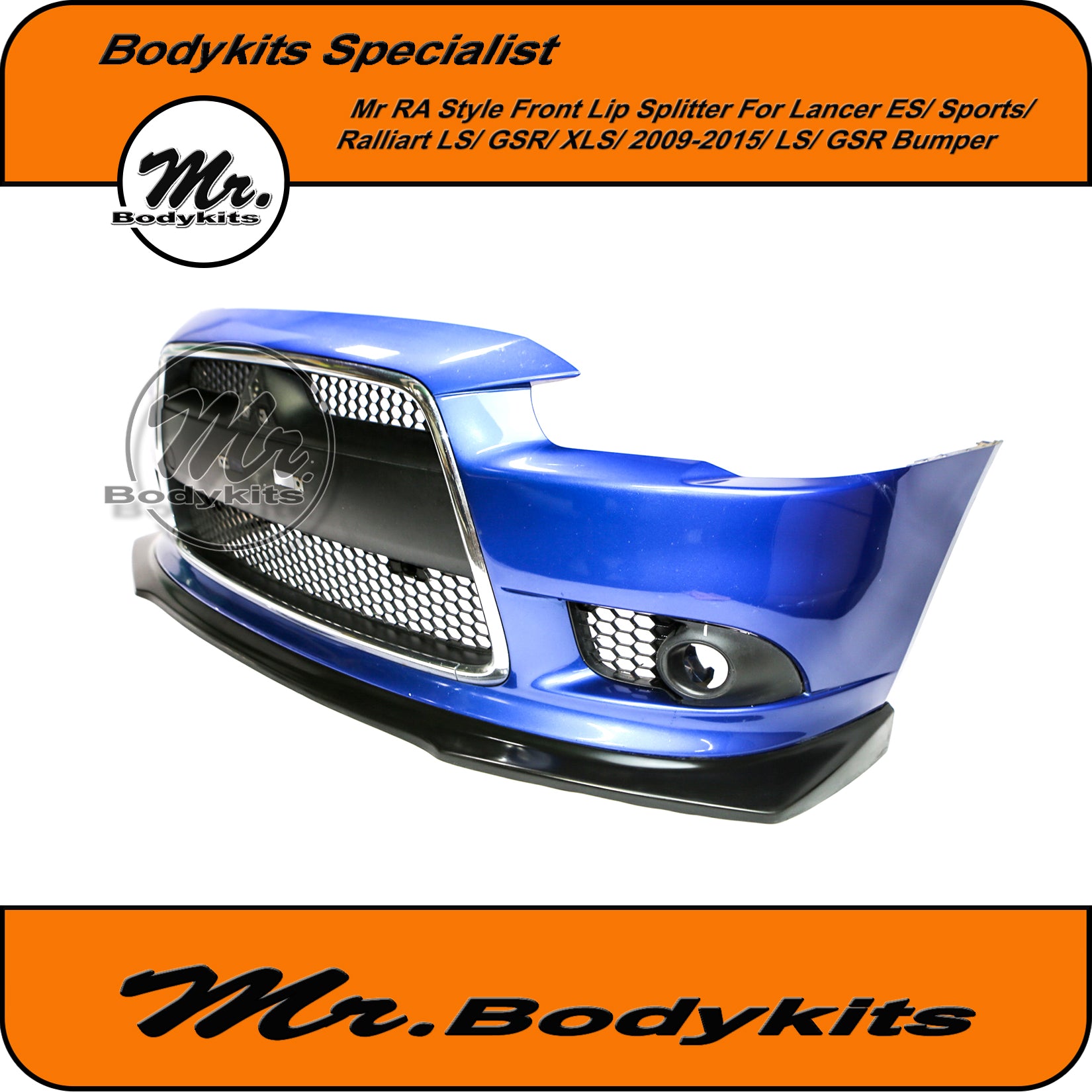 Mr. RA Plastic Front bumper splitter lip For Mitsubishi Lancer 2009-20 ...