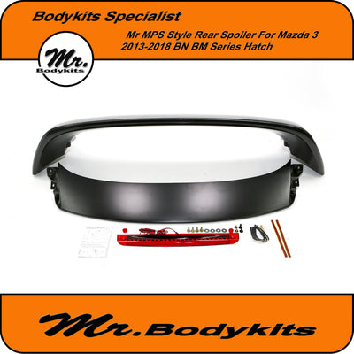 Mr Bodykits MPS Plastic Made Rear Spoiler Wing For Mazda 3 2013-2018 Hatch BM BN