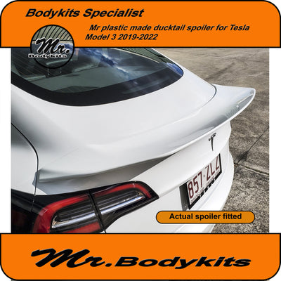 Mr quality plastic made V3 ducktail spoiler wing for Tesla Model 3 2019-2022