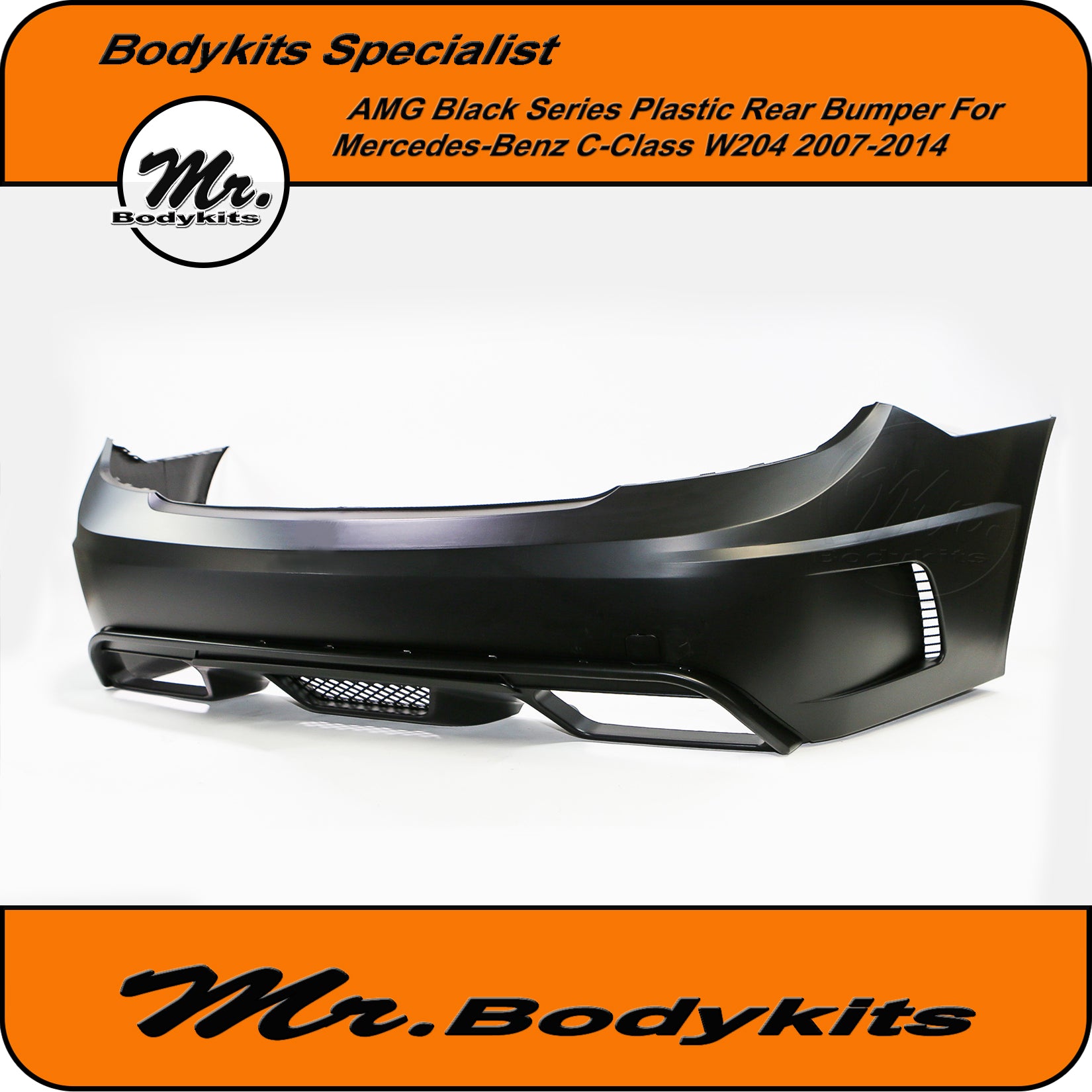 W204 Rear For Mercedes Benz W204 C-Class 07-14 C63 AMG Black Series Style Rear B ...