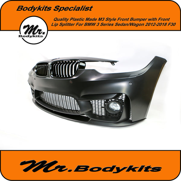 M3 Style Quality Made Front Bumper With Front Lip For BMW 3 Series F30 - Mr  Bodykits