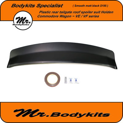 Holden Commodore VE VF Wagon Plastic Rear Spoiler Roof Boot Wing (Unpainted matte black / gloss black) by Mr Bodykits