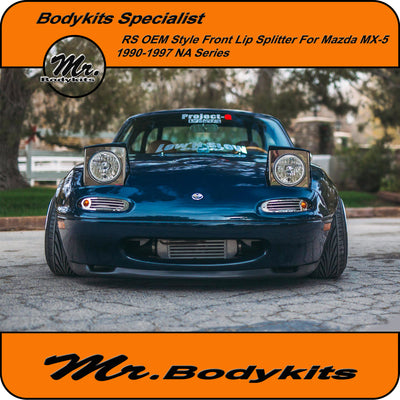 OEM RS Style Front Bumper Splitter Lip For Mazda MX5/ MX-5 1989-1997 NA