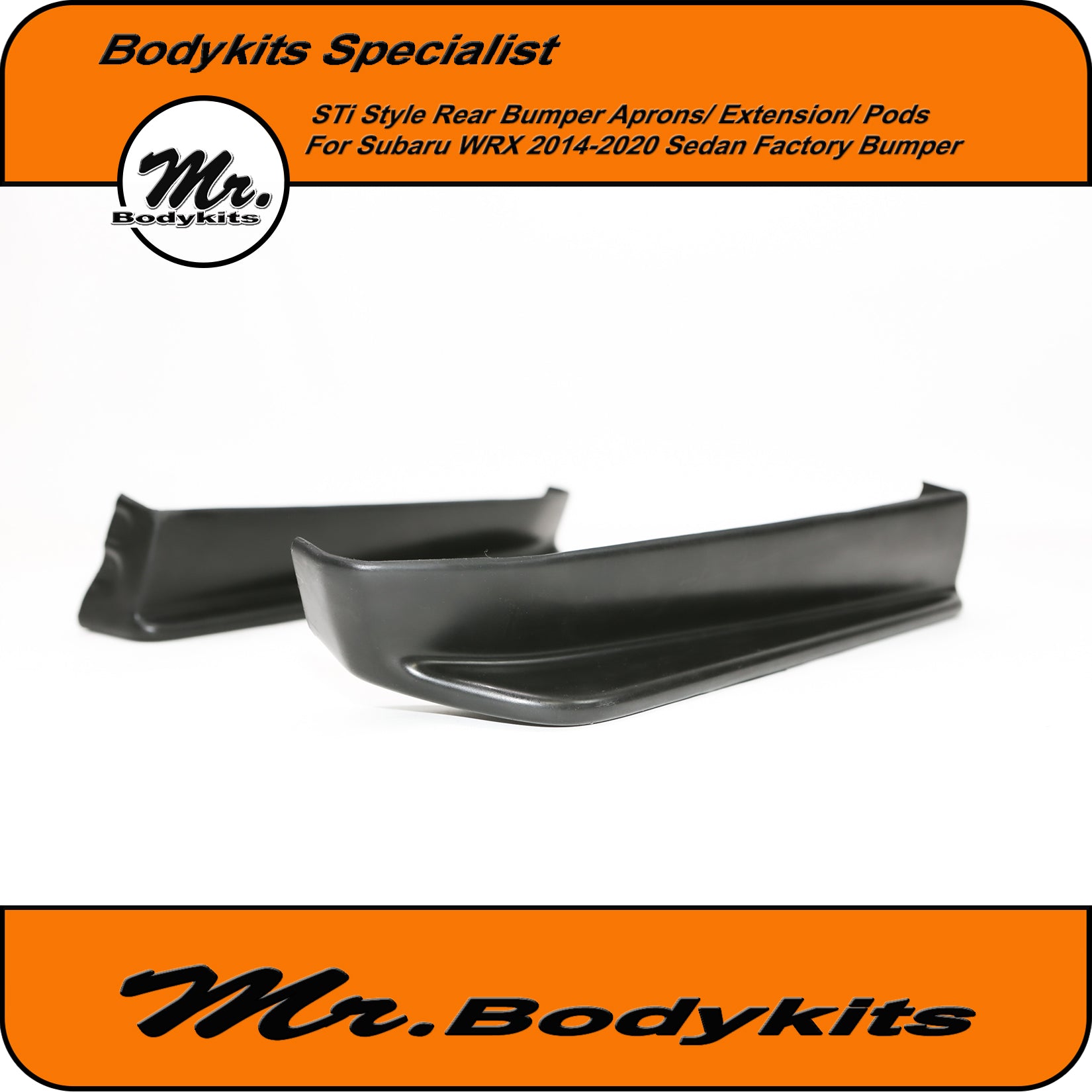 Subaru WRX VA STi Style Rear Bumper Aprons/ Extension/ Pods Lip For 20