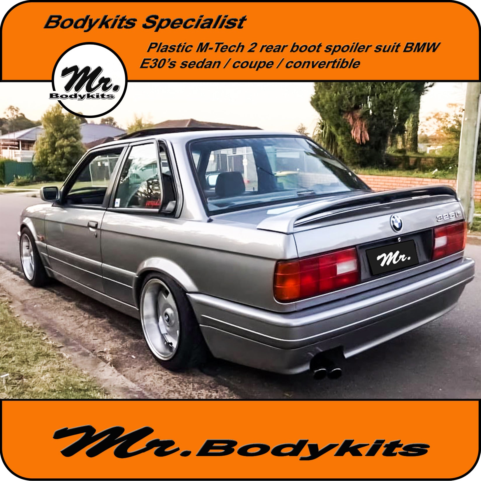 M.tech 2 Rear Spoiler M-Tech 2 Style Plastic Rear Boot Bobtail Spoiler for BMW E30 Coupe/Sed ...
