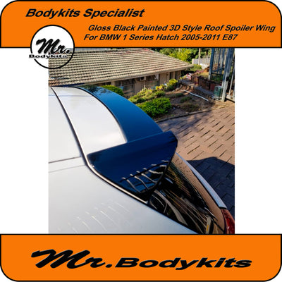 Gloss Black Painted 3D Style Roof Spoiler Wing For BMW 1 Series Hatch 2005-2011 E87