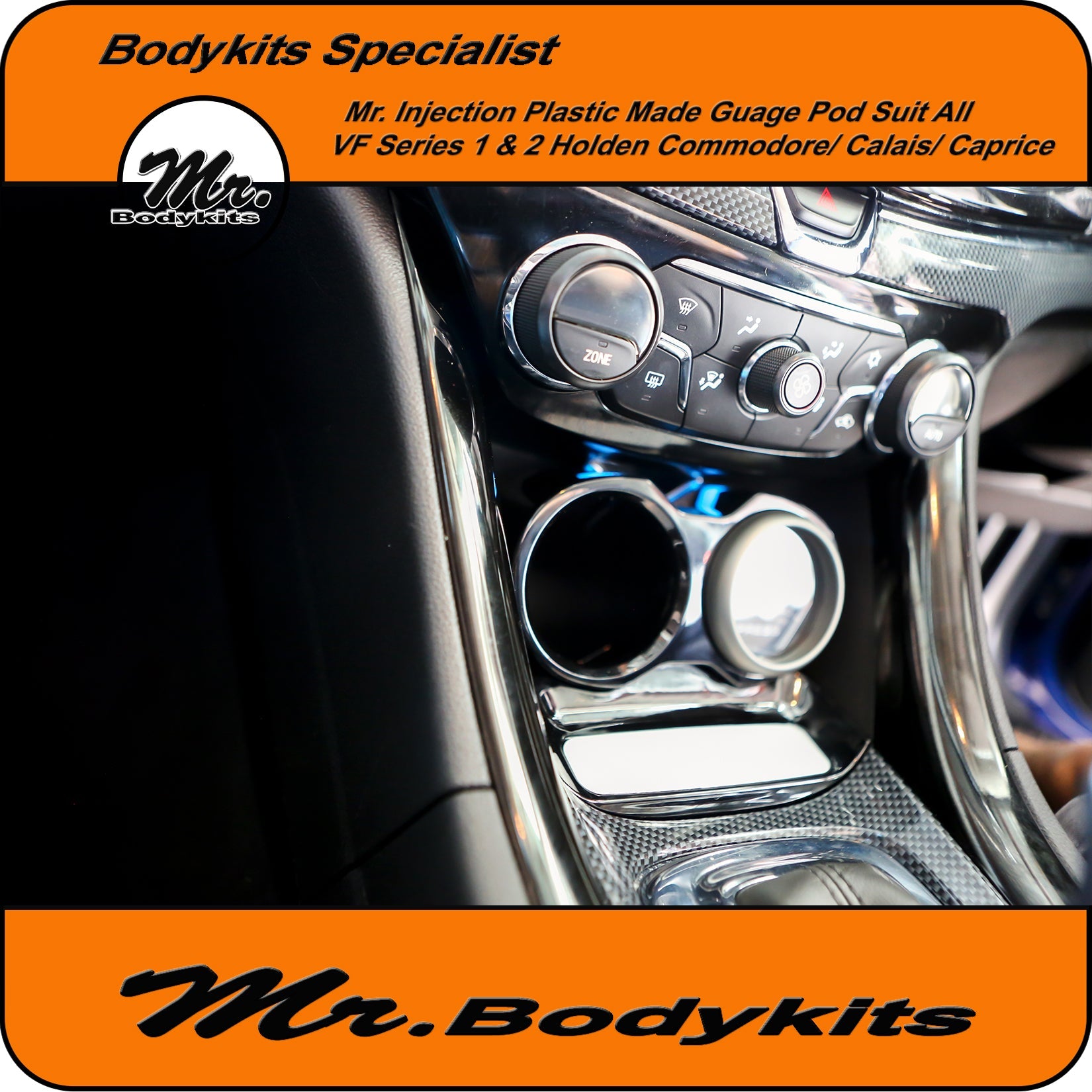 thumbnail image 2 of SAAS Dash Pod & Gauge Combo For Holden VE SV6 SS SSV Series 1/2 – LCD Volts & Oil Pressure (7 Colour Options) 2 of 3