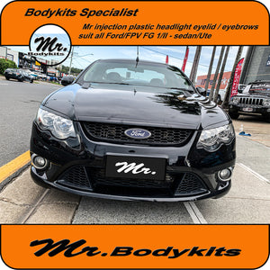 Ford FG Falcon Headlight Eyelids Eyebrows Suit XR6 / XR8 / G6 / G6E / XT 08-14 (Injection Plastic) - by Mr Bodykits