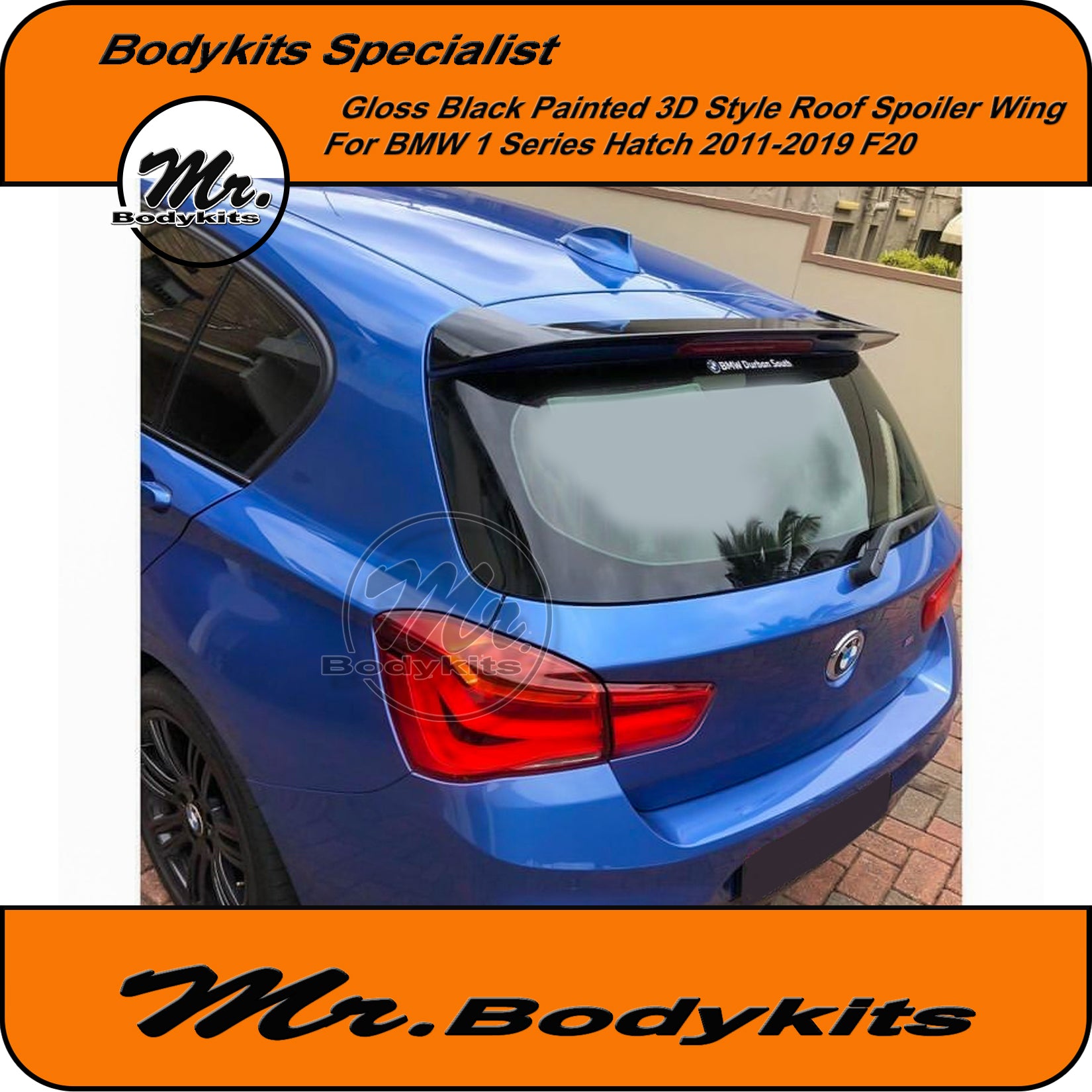 Gloss Black Painted 3D style Rear Roof Spoiler For BMW 1 Series Hatch - Mr  Bodykits