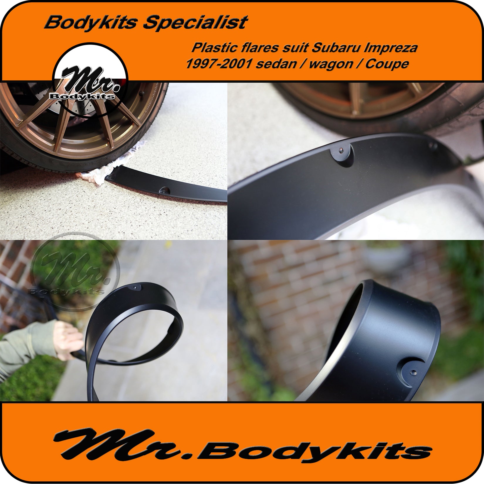 Subaru Impreza GC8/GF8 Sedan/Wagon Fender Guard Wheel Flares (PP Plast ...