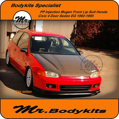 PP Injection Plastic Mugen Front Lip Suit Honda Civic 4 Door Sedan EG 1992-1995