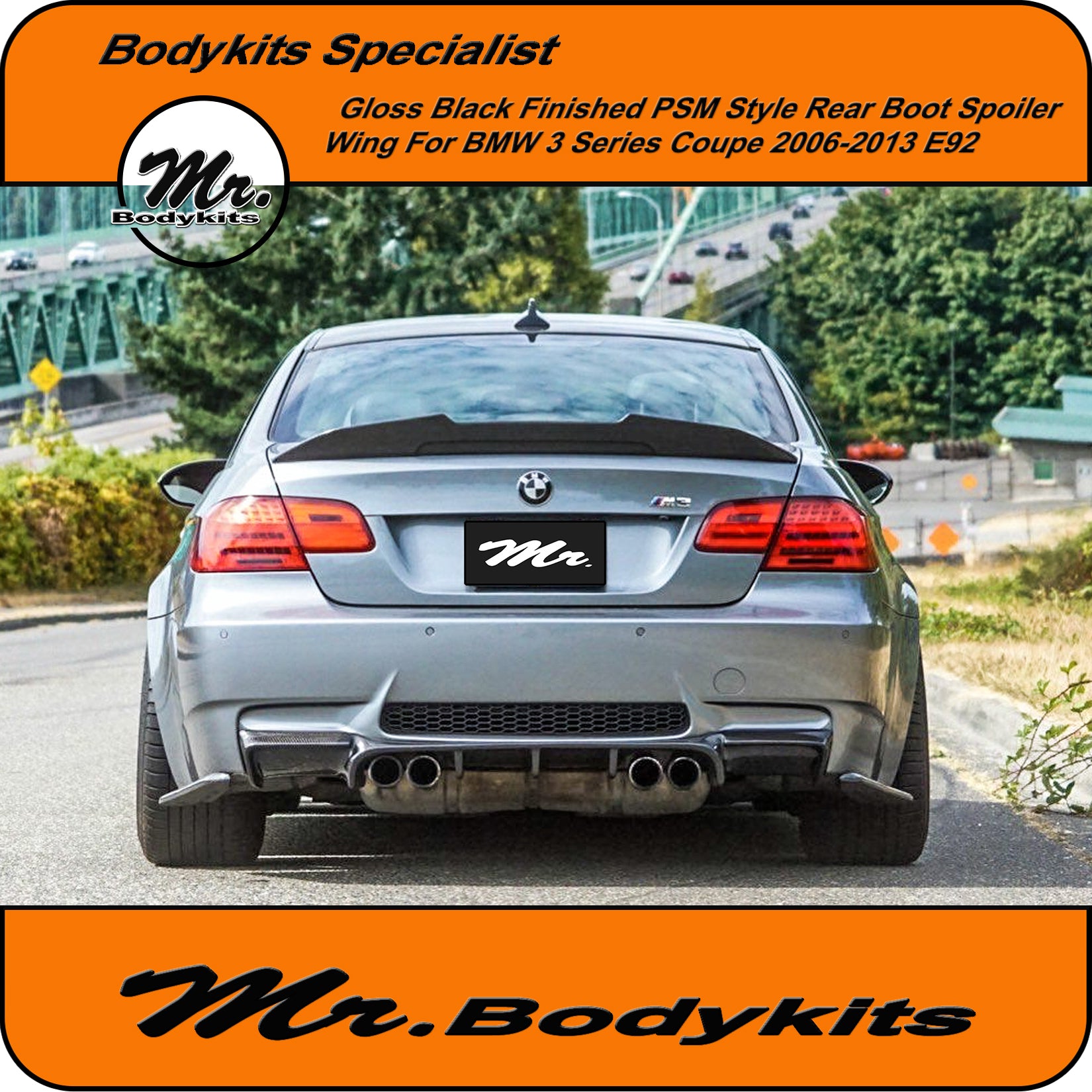 Mr. Gloss Black Painted PSM Style Rear Spoiler Wing For BMW 3 Series 2 - Mr  Bodykits