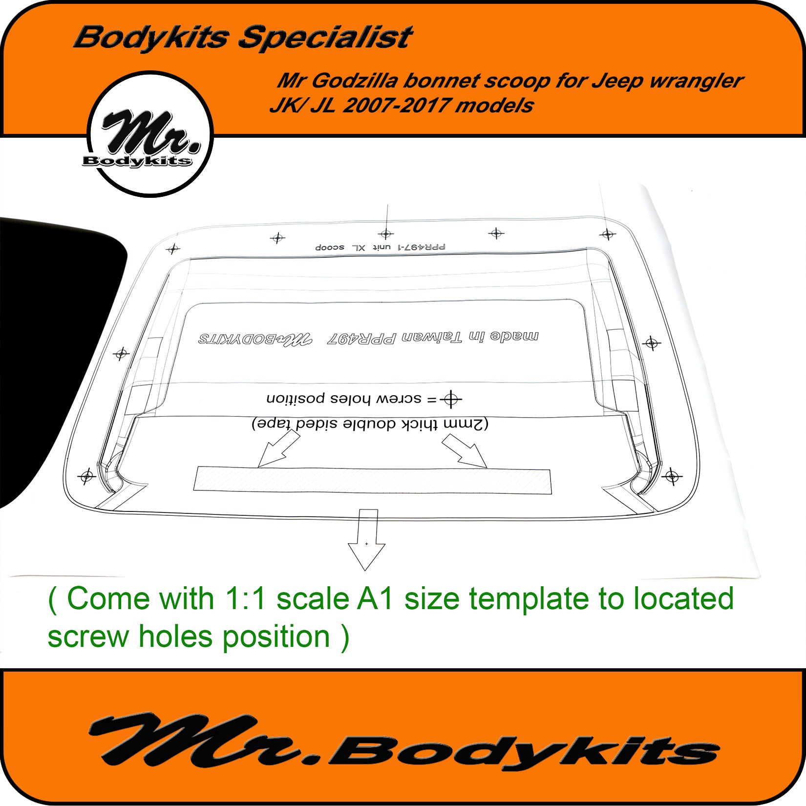 Mr. Godzilla Bonnet Snorkel Scoop For Toyota Hilux 2011-2015 – Landcruiser Style