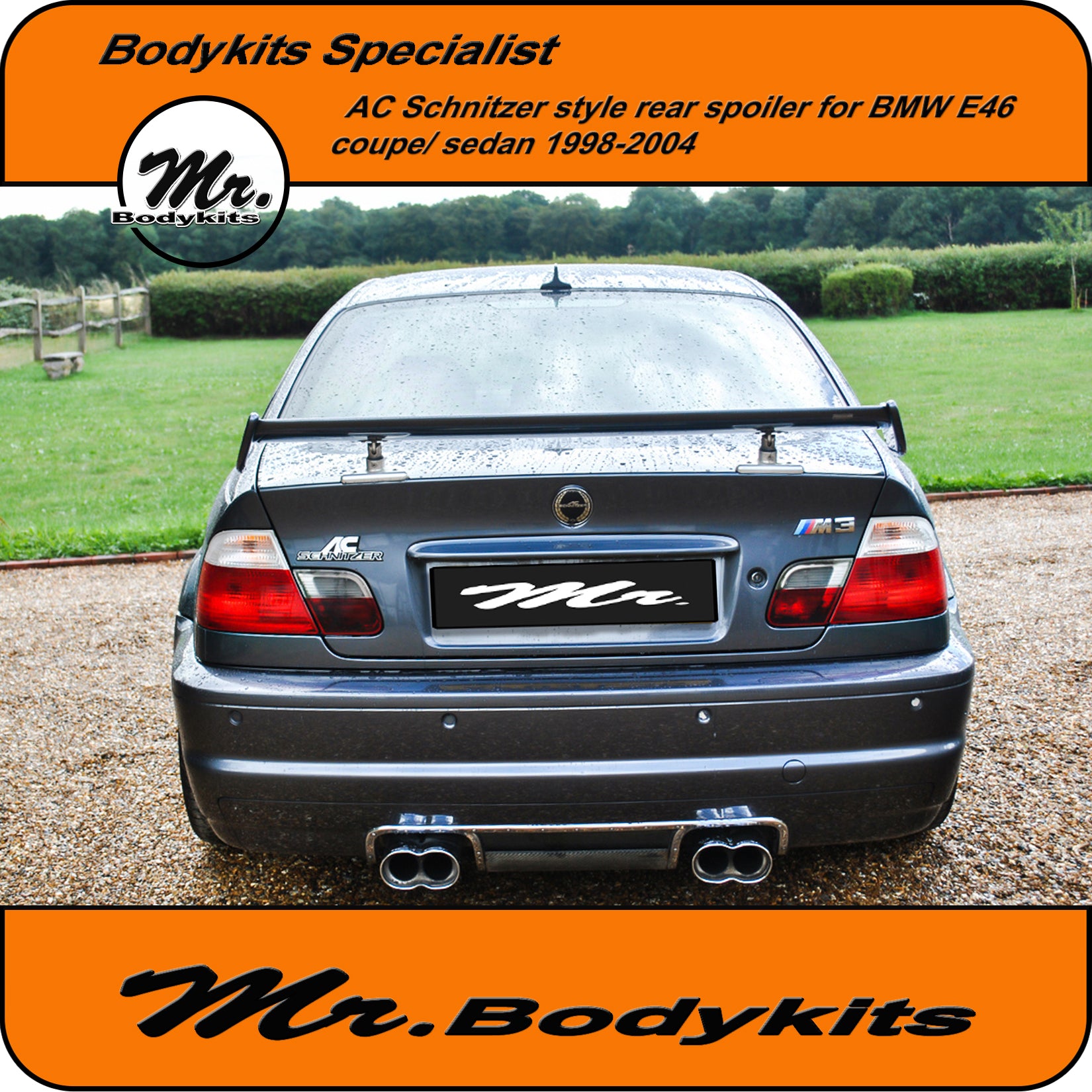 Mr Bodykits AC Schnitzer style rear spoiler Wing for BMW E46 Coupe/ Se ...