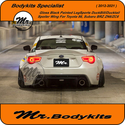 Toyota 86 / Subaru BRZ Ducktail Rear Spoiler - LegSport Style for ZN6 ZC6 2012-2021 (Gloss Black Painted)