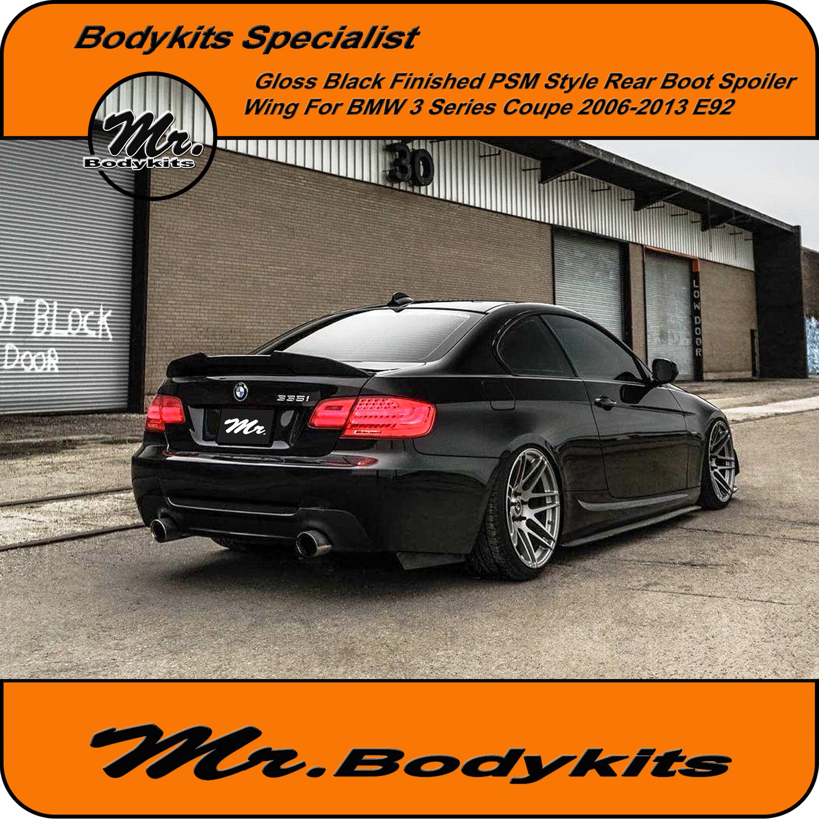 thumbnail image 2 of Gloss Black PSM Style Rear Trunk Spoiler Wing For BMW E93 3 Series & M3 Convertible 2006-2013 2 of 4
