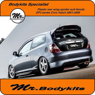 Well Made Mugen Plastic made rear spoiler wing suit Honda EP3 Civic Hatch 01-06