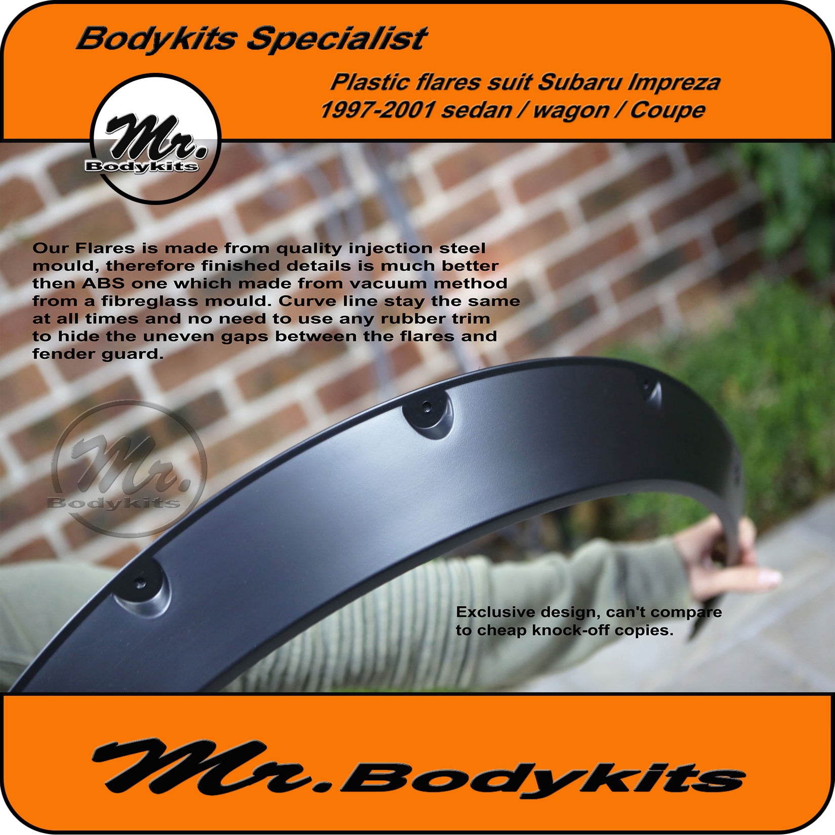 Subaru Impreza GC8/GF8 Sedan/Wagon Fender Guard Wheel Flares (PP Plast ...