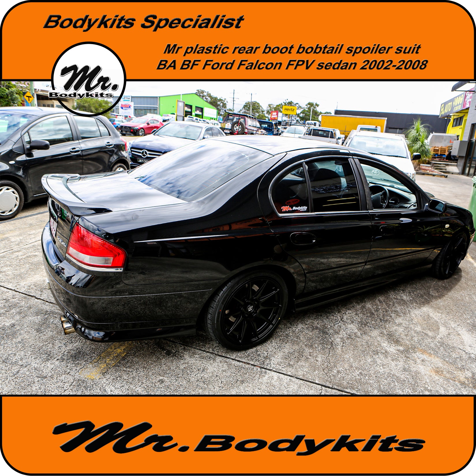 Ba Falcon Rear Mr Rear Boot Bobtail Spoiler Wing Plastic Unpainted Matte Black/Gloss ...